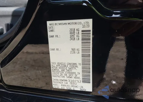 2021 Nissan Altima Sv Intelligent Awd from USA, damaged, VIN 1N4BL4DW0MN310752